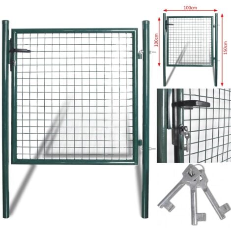 Portail de clôture à porte simple Acier enduit de poudre  vidaXL
