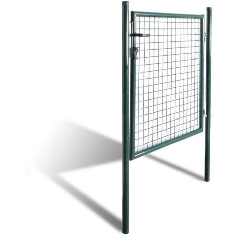 Portail de clôture à porte simple Acier enduit de poudre  vidaXL