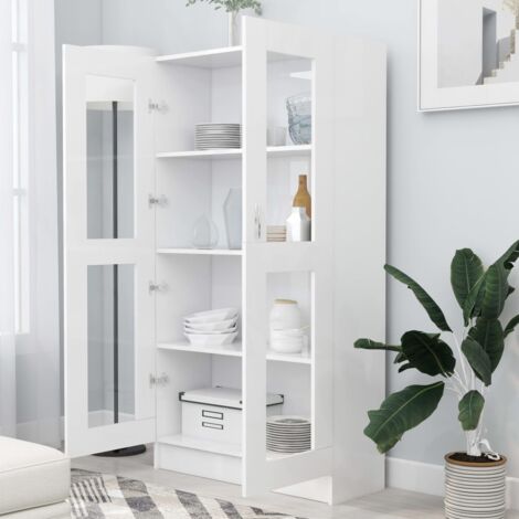 Armoire à vitrine Blanc 82,5x30,5x150 cm Bois d'ingénierie vidaXL