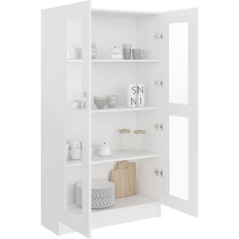 Armoire à vitrine Blanc 82,5x30,5x150 cm Bois d'ingénierie vidaXL
