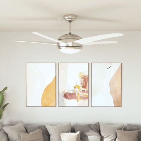 Ventilateur de plafond orné avec lampe 128 cm Blanc vidaXL