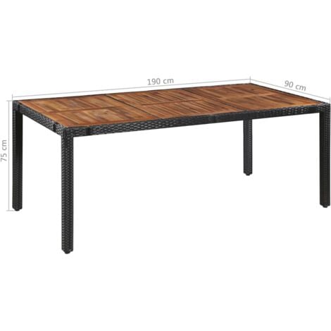Mobilier d'extérieur 9 pcs Résine tressée et bois d'acacia Noir vidaXL