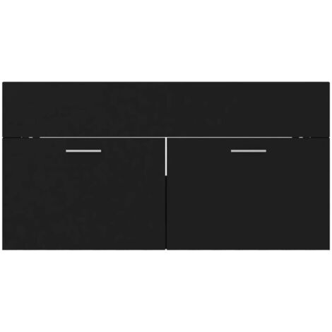 Ensemble de meubles de salle de bain Noir Aggloméré vidaXL