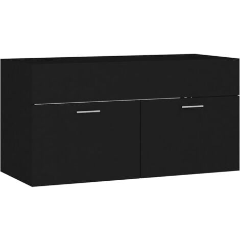 Ensemble de meubles de salle de bain Noir Aggloméré vidaXL