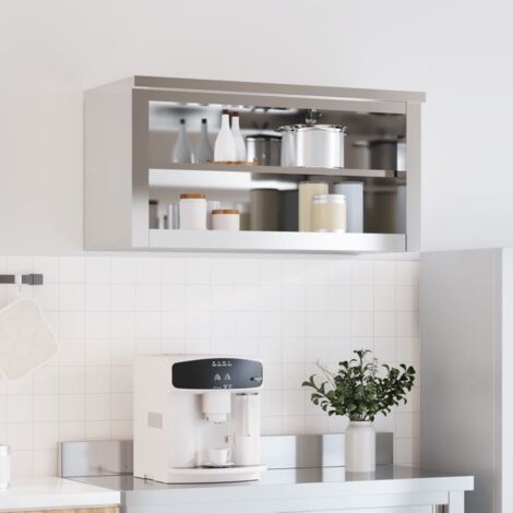 Armoire murale de cuisine avec étagère acier inoxydable vidaXL