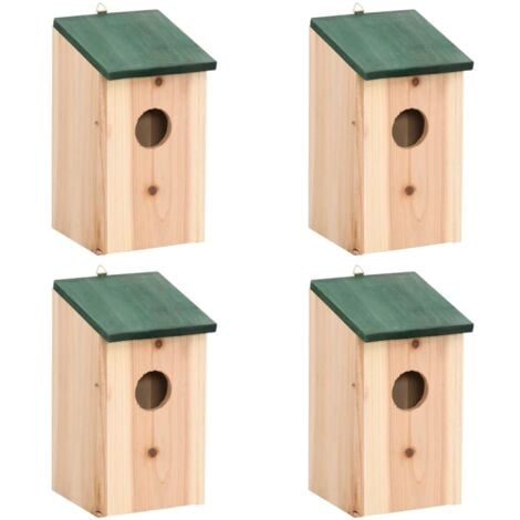 4 pcs Nichoirs Bois 12x12x22 cm vidaXL