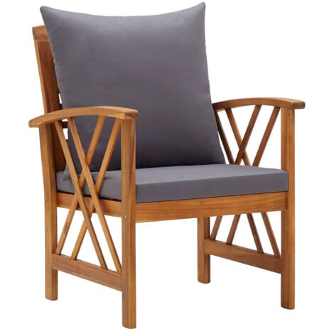 Salon de jardin 4 pcs avec coussins Bois d'acacia solide vidaXL