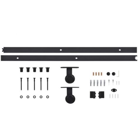 Kit de quincaillerie de porte coulissante SKIEN 200 cm noir vidaXL