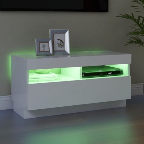 Meuble TV avec lumières LED blanc 80x35x40 cm vidaXL