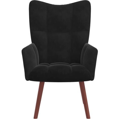 Chaise de relaxation Noir Velours vidaXL