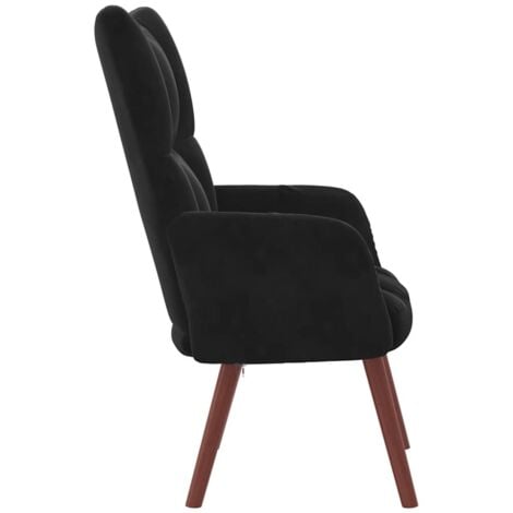 Chaise de relaxation Noir Velours vidaXL