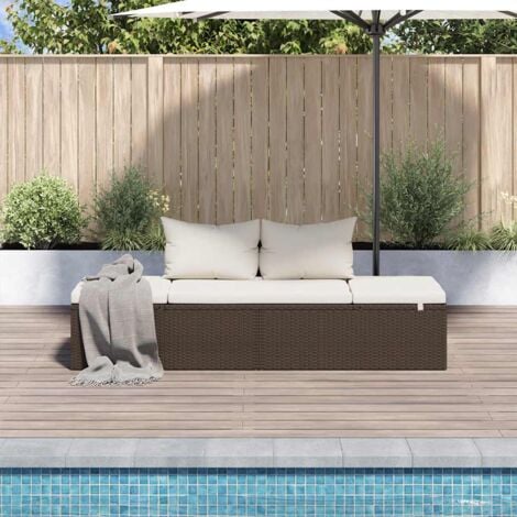 Lit de jardin Marron 195x60 cm Résine tressée vidaXL