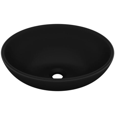 Lavabo ovale de luxe Noir mat 40x33 cm Céramique vidaXL
