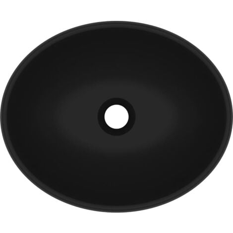 Lavabo ovale de luxe Noir mat 40x33 cm Céramique vidaXL