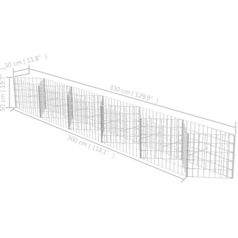 Panier de gabion Acier galvanisé 300x30x50 cm vidaXL