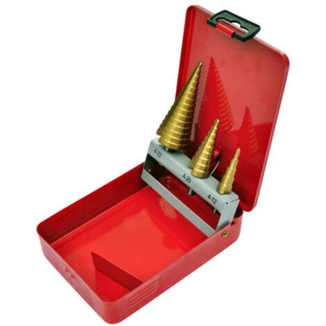 Kit de 3 Forets coniques à étage HSS vidaXL