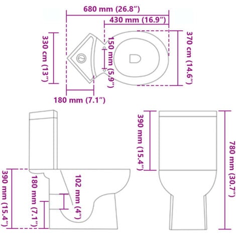 Toilette d'angle en céramique pour salle de bains noir vidaXL