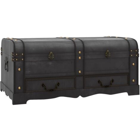 Coffre de rangement en bois Large Noir vidaXL
