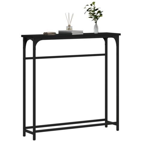 Table console noir 75x19,5x75 cm bois d'ingénierie vidaXL