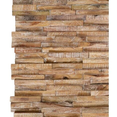 Panneaux de revêtement mural 3D 10 pcs 1,01 m² Bois de teck vidaXL