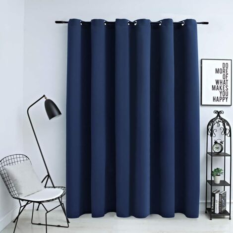 Rideau occultant avec anneaux en métal Bleu 290x245 cm vidaXL