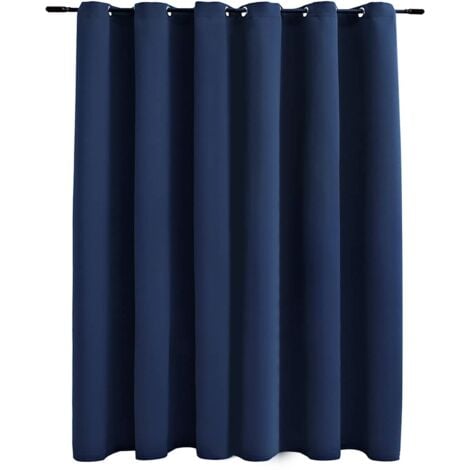 Rideau occultant avec anneaux en métal Bleu 290x245 cm vidaXL
