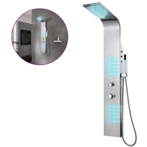 Système de panneau de douche acier inoxydable incurvé vidaXL