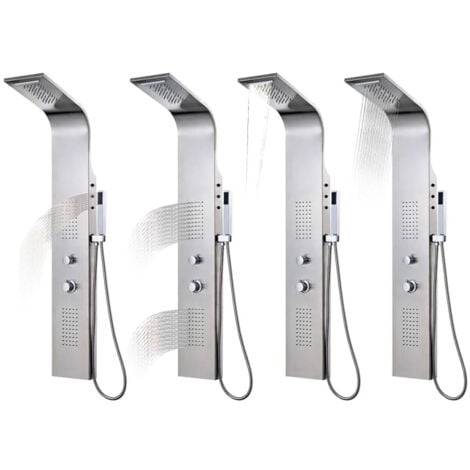 Système de panneau de douche acier inoxydable incurvé vidaXL