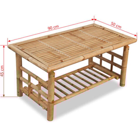 Salon de jardin 4 pcs avec coussins Bambou vidaXL