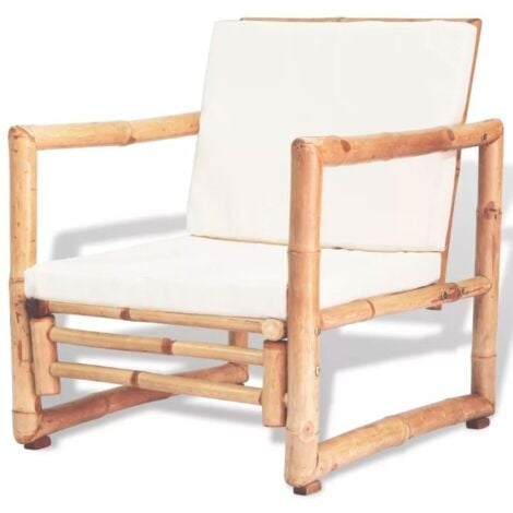 Salon de jardin 4 pcs avec coussins Bambou vidaXL