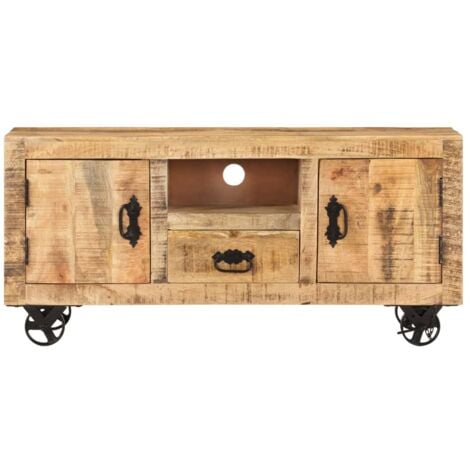 Meuble TV Bois de manguier brut 110x30x50 cm vidaXL