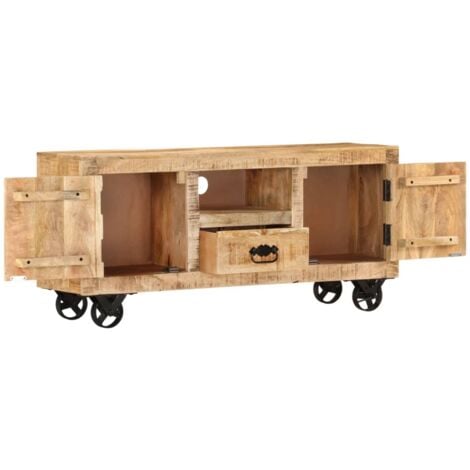 Meuble TV Bois de manguier brut 110x30x50 cm vidaXL