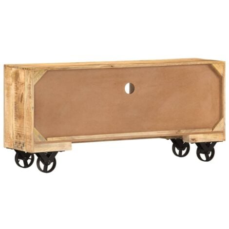Meuble TV Bois de manguier brut 110x30x50 cm vidaXL