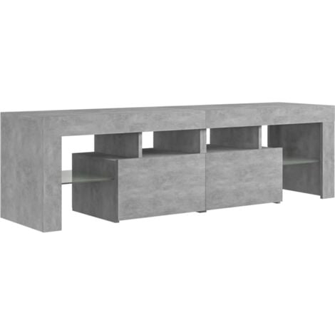 Meuble TV avec lumières LED Gris béton 140x36,5x40 cm vidaXL