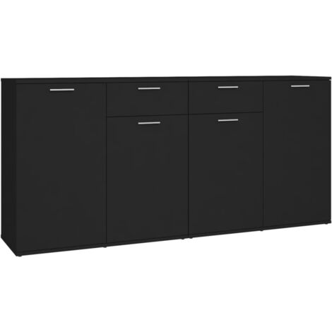 Buffet Noir 160x36x75 cm Bois d'ingénierie vidaXL