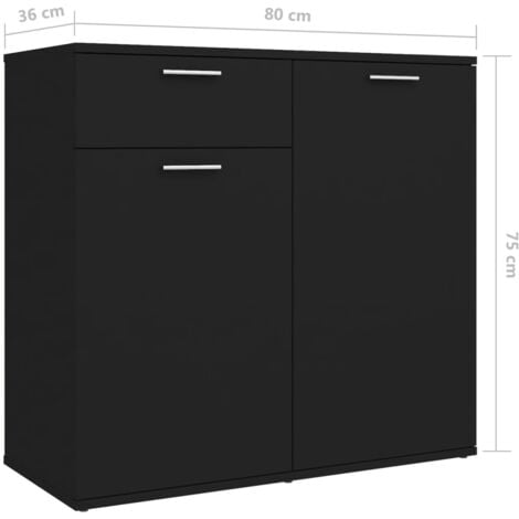 Buffet Noir 160x36x75 cm Bois d'ingénierie vidaXL