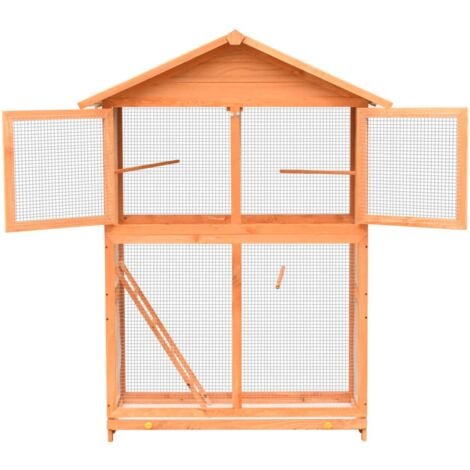 Cage à oiseaux Pin massif et bois de sapin 125,5x59,5x164 cm vidaXL