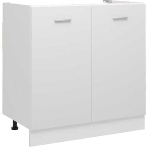 Armoire de plancher d'évier Blanc 80x46x81,5 cm Bois ingénierie vidaXL