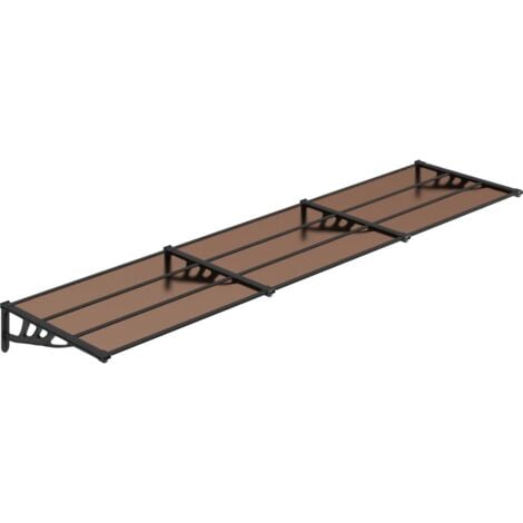 Auvent de porte Noir 358,5x90 cm Polycarbonate vidaXL