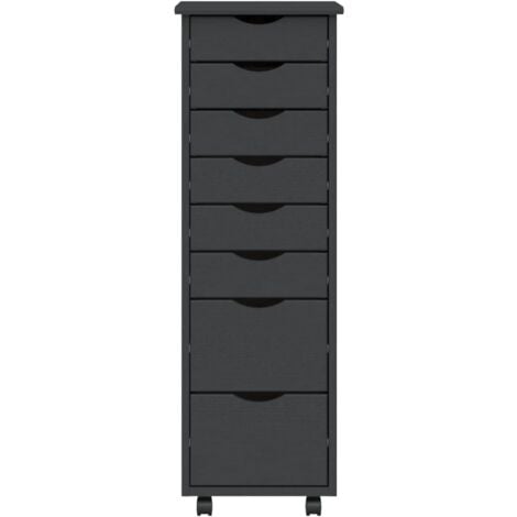Armoire roulante avec tiroirs MOSS gris bois de pin solide vidaXL