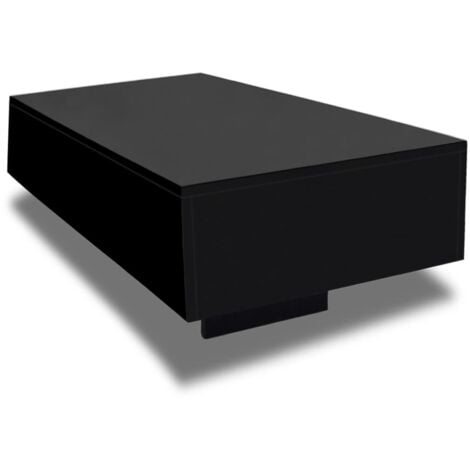 Table basse Haute brillance Noir vidaXL