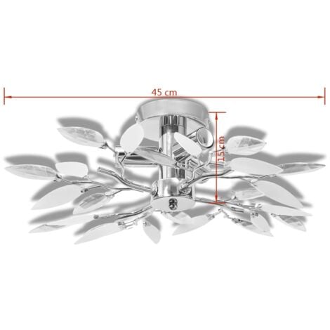 Plafonnier et bras en forme de feuille Acrylique 3 ampoules E14 vidaXL