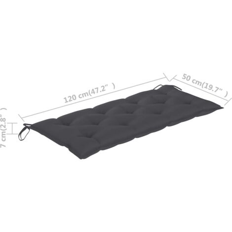 Coussin de banc de jardin anthracite 120x50x7 cm tissu oxford vidaXL