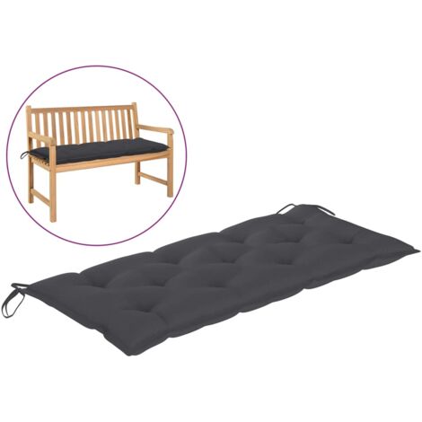Coussin de banc de jardin anthracite 120x50x7 cm tissu oxford vidaXL
