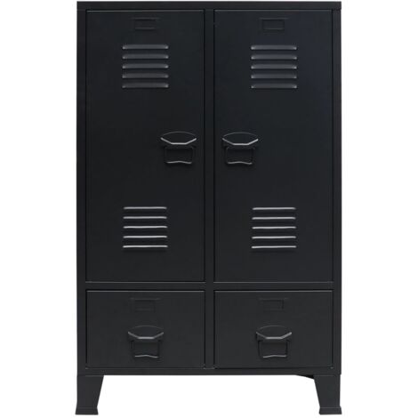 Garde-robe métal de style industriel 67x35x107 cm noir vidaXL