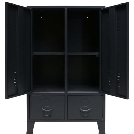 Garde-robe métal de style industriel 67x35x107 cm noir vidaXL