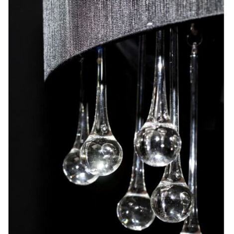 Lustre avec 85 cristaux Noir vidaXL