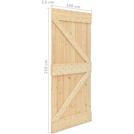 Porte coulissante et kit de quincaillerie 100x210 cm Pin massif vidaXL