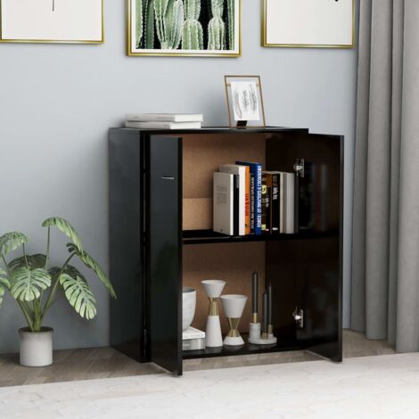 Buffet noir 60x30x75 cm bois d'ingénierie vidaXL