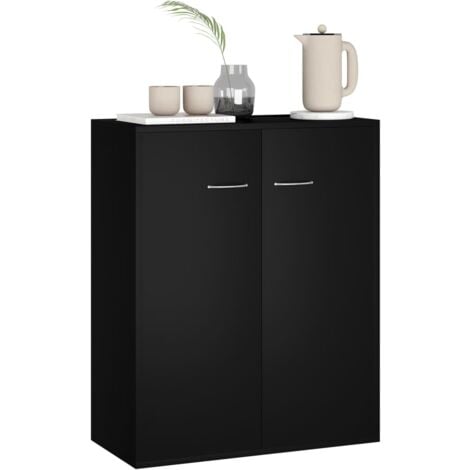 Buffet noir 60x30x75 cm bois d'ingénierie vidaXL